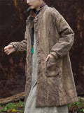 Women's Winter Zen Style Ramine Tie-dye Stand Collar Coat