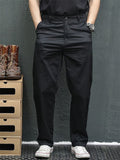 Men Japanese Style Slim Fit Straight Leg Chino Pants