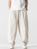 Men's Casual Retro Solid Color Straight Pants