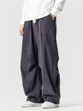 Japanese Style Autumn Loose-Fit Pants for Men with Elastic Waist