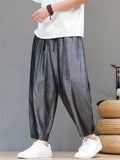 Men Loose Summer Casual Baggy Harem Cropped Pants