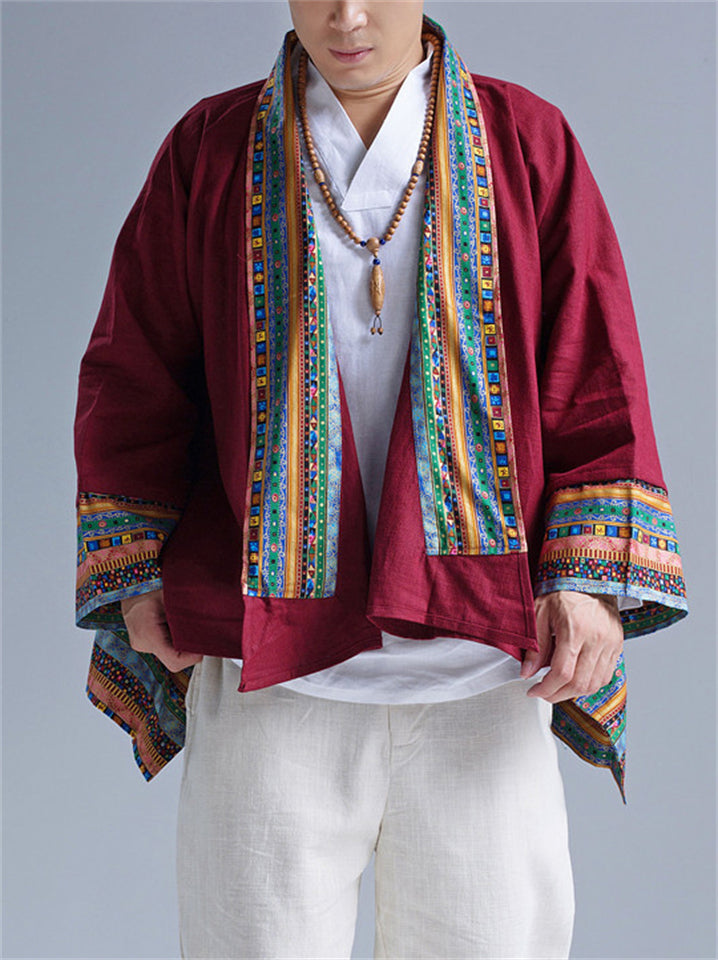Retro Men's Ramie Ethnic Style Cardigan Top