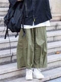 Japanese Style Summer Loose Casual Cargo Cropped Pants For Women