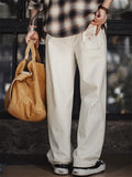 Men Casual Washed White Wide Leg Loose Fit Denim Jeans