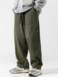 Men's Japanese Street Style Wide Leg Casual Pants with Pockets