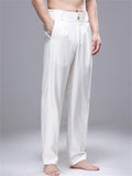 Men's Summer Casual Linen Wide Leg Straight Pants