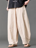 Mens Cotton Japanese Style Loose Wide Leg Harem Pants