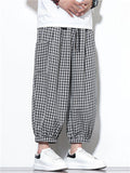 Men's Summer Trendy Plaid Pockets Wide Leg Cropped Pants