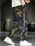 Men's Summer Trendy Print Drawstring Harem Lantern Pants