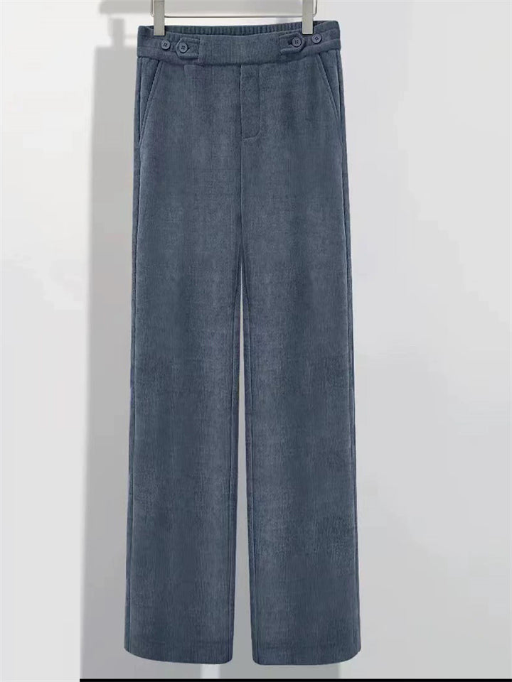 Comfy Straight Wide Leg Pants for Men with High Waist and Button Details
