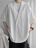 Summer Casual Men's Short Sleeve Loose Suit Jacket