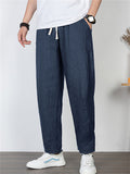 Men's Summer Comfy Solid Color Linen Straight Pants
