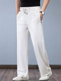 Men's Ice Silk Drawstring Quick Dry Breathable Straight Leg Casual Pants