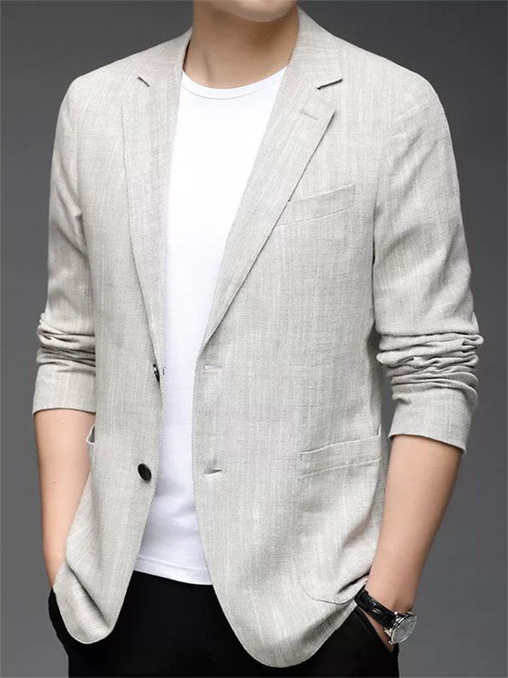 Plus Size Simple Korean Style Autumn Single Breasted Blazer for Men