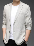 Plus Size Simple Korean Style Autumn Single Breasted Blazer for Men