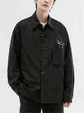 Men's Comfy Bamboo Embroideried Loose Chenille Shirts