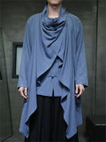 Chinese Style Linen Patchwork Pile Collar Shirts for Men