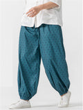 Men's Loose Retro Chinese Style Plaid Lantern Pants