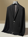 Men's Solid Color Cool Single Breasted Lapel Long Sleeve Jacket