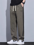 Casual Loose Fit Side Stripe Straight Leg Pants for Men