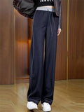 Women's High Waist Drawstring Lightweight Tencel Wide Leg Jeans