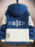 Casual Color Block Men's Winter Warm Fleece Lined Hooded Jacket