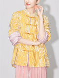 Women's Beautiful Chinese Style Yellow Velvet Tang Suit