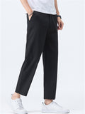 Men Slim Fit Casual Ankle Length Tapered Chino Work Pants