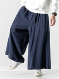 Chinese Style Men's Plus Size Wide Leg Pants