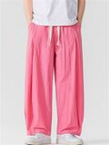 Men's Summer Japanese Style Drawstring Wide Leg Cargo Pants