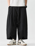 Summer Men's Loose Comfy Wide Leg Cropped Pants