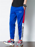 Mens Color Block Joggers Side Stripe Graphic Pants