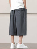 Men's Casual Solid Color Pockets Capri Pants