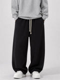 Mens Summer Drape Loose Fit Drawstring Curved Leg Pants