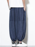 Men's Chinese Style Lightweight Baggy Harem Jogger Pants
