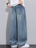 Men's Streetwear Summer Loose Fit Wide Leg Scimitar Denim Pants