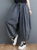 Female Vintage Blue Drawstring Plus Size Jeans