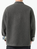 Men's Winter Thermal Lined Chinese Tunic Suit Fleece Coat with Pockets