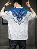 Auspicious Clouds Dragon Embroidery Vintage Shirt for Men