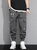 Men's Casual Workwear Jogger Pants Loose Fit Multi-Pockets