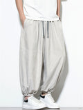 Men's Chinese Style Lightweight Baggy Harem Jogger Pants