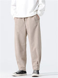 Comfy Textured Jogger Pants for Men with Elastic Waist and Cuffed Hems