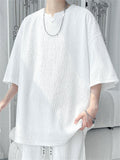 Men's Ice Silk Texture Plisse Oversized Short Sleeve Shirts