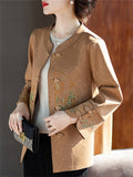 Women's Chinese Style Birds Crochet Long Sleeve Jacket