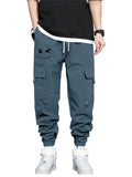 Men's Casual Workwear Jogger Pants Loose Fit Multi-Pockets