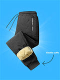 Plus Size Men's Casual Wear Winter Warm Fleece Lined Straight/Jogger Trousers