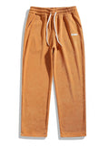 Men's Fashion Elastic Waist Straight Leg Corduroy Pants