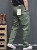 Men Japanese Style Slim Fit Straight Leg Chino Pants