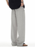 Men's Comfy Breathable Linen Blend Wide Leg Drawstring Staight Pants