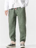 Comfy Winter Warm Fleece Lined Contrast Trim Straight Leg Pants for Men